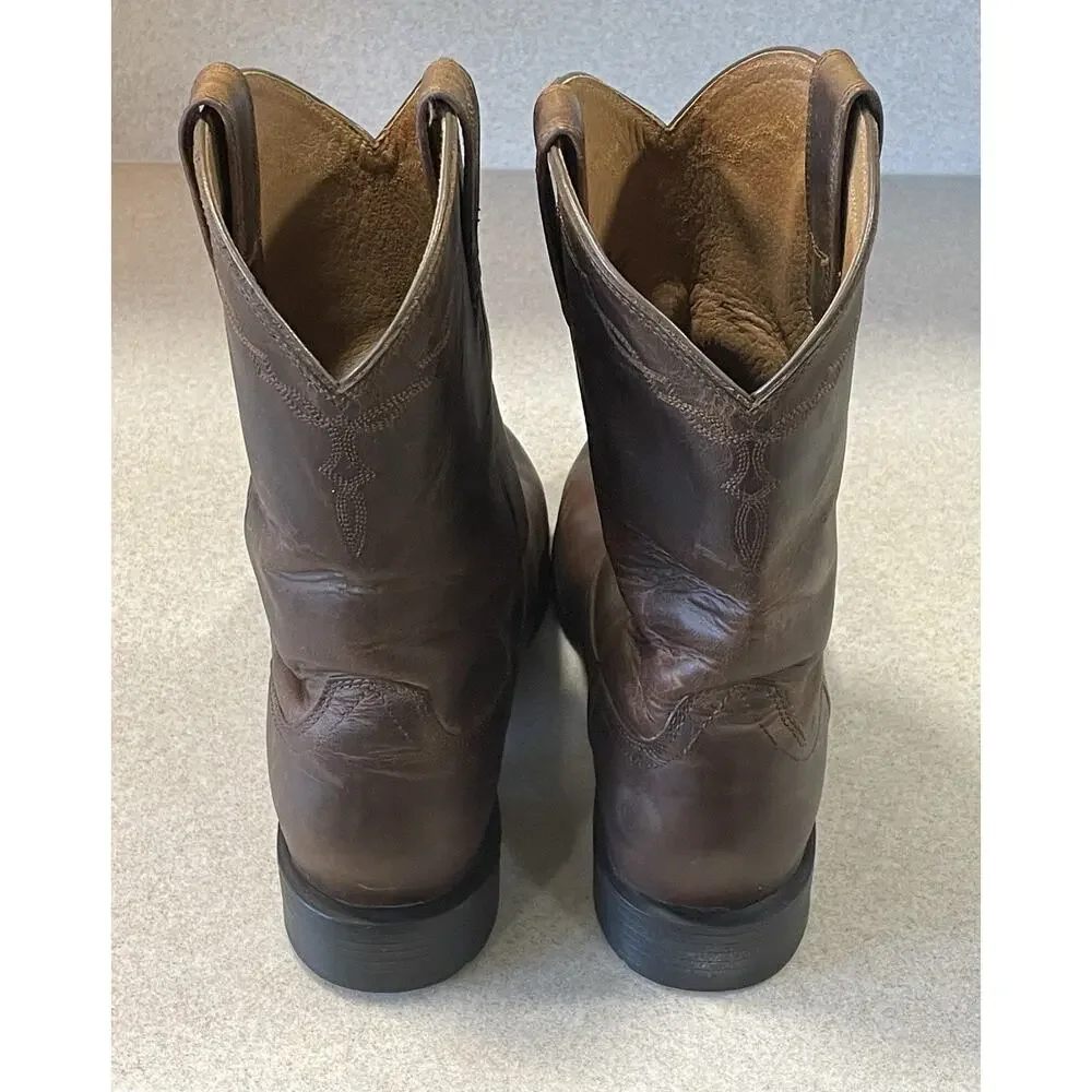 Ariat Heritage Roper Western Boots Men’s Size 8.5EE Brown Leather Pull On EUC!